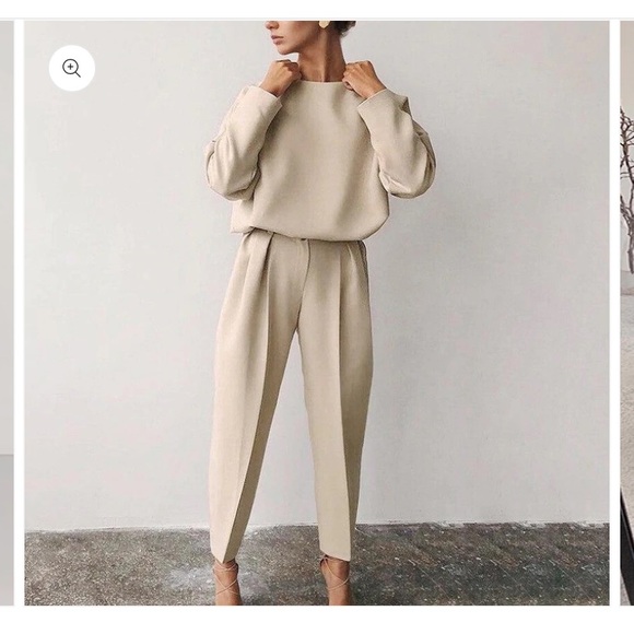 Taupe long sleeve blouse - Picture 1 of 7